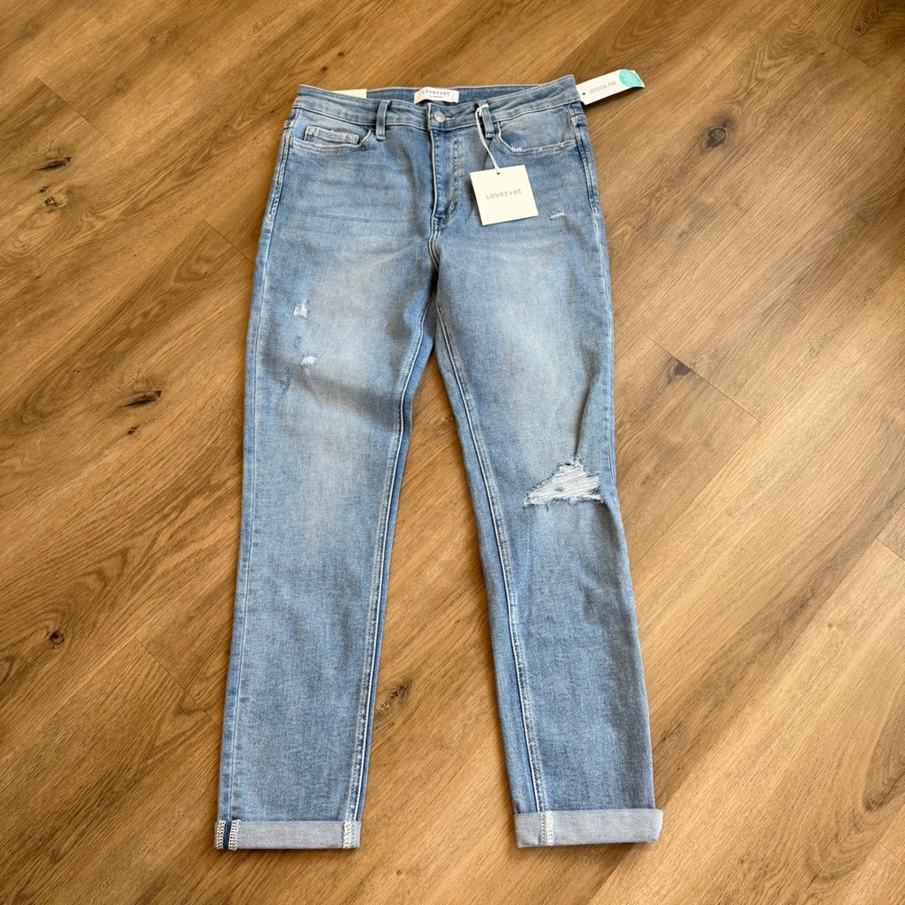 NWT Lovervet by Vervet High Rise Distressed Skinny Jeans Blue Size 30/11 LV1378